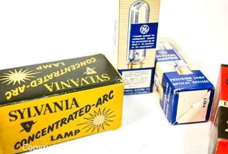 NOS Collection of Vintage Electric Bulbs and Tubes in Boxes.