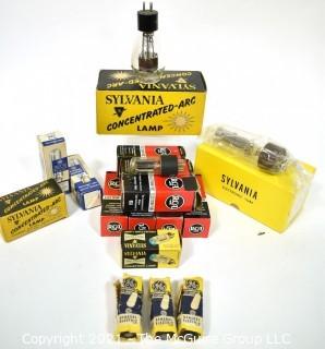 NOS Collection of Vintage Electric Bulbs and Tubes in Boxes.