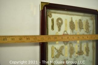 Framed Under Glass Nautical Knots Shadow Box.  Measures 12" x 24".