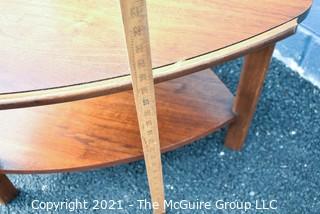 Vintage Mid Century Lane Guitar Pick Coffee Table.  Measures 28" across and 19" tall.