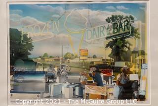 Framed Under Glass Silkscreen Entitled "Jessie's Ice Cream Store 1987", Pencil Signed and Numbered by Nancy McIntyre 