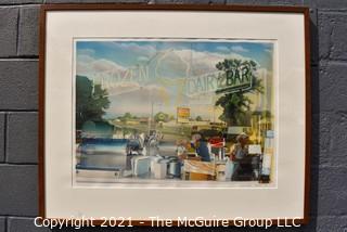 Framed Under Glass Silkscreen Entitled "Jessie's Ice Cream Store 1987", Pencil Signed and Numbered by Nancy McIntyre 