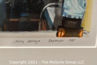 Framed Under Glass Silkscreen Entitled "Jessie's Ice Cream Store 1987", Pencil Signed and Numbered by Nancy McIntyre 