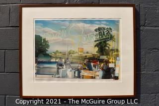 Framed Under Glass Silkscreen Entitled "Jessie's Ice Cream Store 1987", Pencil Signed and Numbered by Nancy McIntyre 