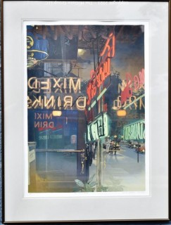 Framed Under Glass Silkscreen Entitled "The Tune Inn 1979", Pencil Signed and Numbered by Nancy McIntyre. Measures 24" x 31".