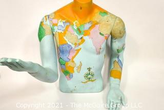 Artisan Painted Mannequin Torso.