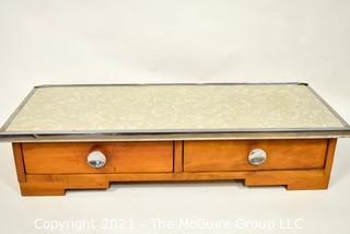 Vintage Two Drawer Maple with Formica Top Dresser Organizer.  Measures 30" x 12" x 7".