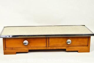 Vintage Two Drawer Maple with Formica Top Dresser Organizer.  Measures 30" x 12" x 7".