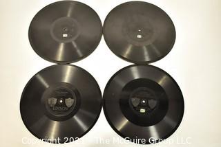 Four (4) Antique Edison Diamond Disc Phonograph Records