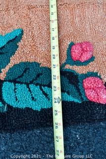 Vintage Hand Hooked Throw Rug.  Measures 26" x 47".