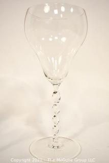 Eleven (11) French Lead Crystal Barley Twist Stem Wine Glasses 