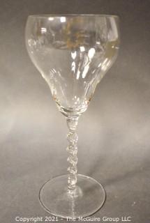 Eleven (11) French Lead Crystal Barley Twist Stem Wine Glasses 