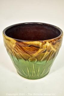 Vintage Mid Century Robinson Ransbottom Co Heavy Green & Brown Planter.