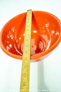 Vintage Orange Pottery Mixing Bowl. 