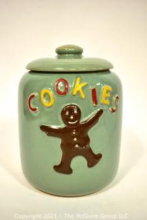 Vintage Pottery Cookie Jar with Gingerman.