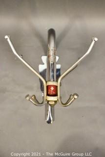 Vintage Mid Century Chrome Barber Shop Pee Dee Wall Tree Hat Coat Rack Measures 11" x 16". 