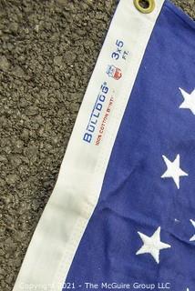 American Flag Flown Over The Capital on July 4th, 1976 at the Request of Edward M. Kennedy, US Senator for Albert Burrola, in Box with Paperwork .  Measures 3' x 5'.