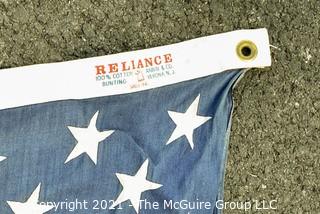 Vintage Printed Cotton Reliance Annin & Co. 50 Star American Flag .  Measures 32" X 58”.