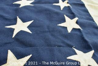 Vintage Cotton 48 Star American Flag Stitched Stripes with Applique Stars. Measures 47" X 69”.