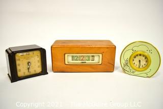 Three (3) Vintage Clocks Including Westclox & Numechron Tymeter.