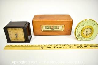 Three (3) Vintage Clocks Including Westclox & Numechron Tymeter.