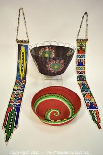 Vintage Hand Made Beaded Souvenir Items. 