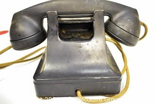 Vintage Black Bakelite Rotary Dial Telephone. 