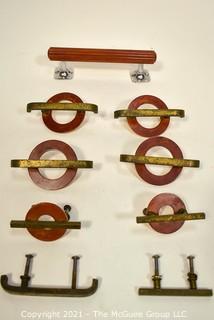 Group of Vintage Art Deco Style Drawer Pulls or Knobs with Bakelite Surrounds