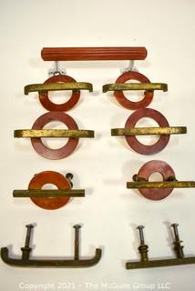 Group of Vintage Art Deco Style Drawer Pulls or Knobs with Bakelite Surrounds