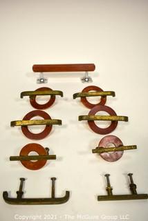 Group of Vintage Art Deco Style Drawer Pulls or Knobs with Bakelite Surrounds