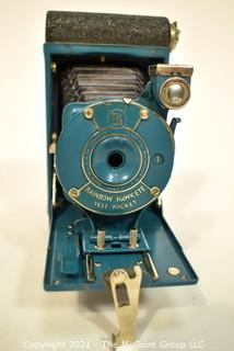 Teal Blue Rainbow Hawkeye Vest Pocket Folding Kodak Camera.