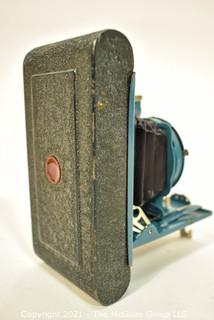 Teal Blue Rainbow Hawkeye Vest Pocket Folding Kodak Camera.