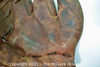 Vintage Leather Baseball Glove, circa 1930's