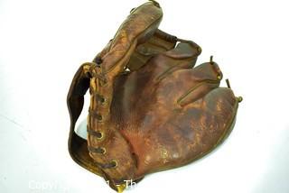 Vintage Leather Baseball Glove, circa 1930's