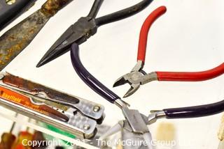 Assorted Hand Tools and NIB Paint Brushes 