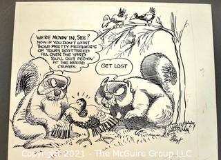 Vintage Al Banx Signed Cartoon Board.