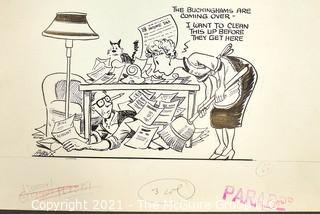 Vintage Al Banx Signed Cartoon Board.