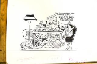 Vintage Al Banx Signed Cartoon Board.