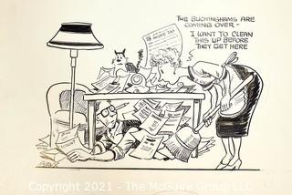 Vintage Al Banx Signed Cartoon Board.