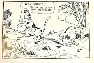 Vintage Al Banx Signed Cartoon Board.