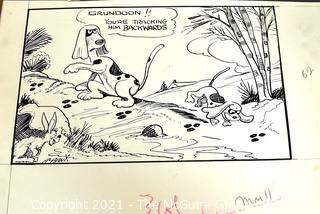 Vintage Al Banx Signed Cartoon Board.