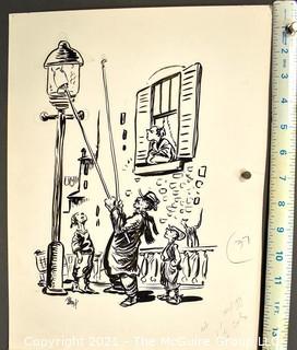 Vintage Al Banx Signed Cartoon Board.