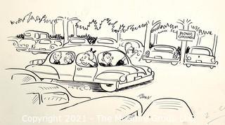 Vintage Al Banx Signed Cartoon Board.