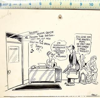 Vintage Al Banx Signed Cartoon Board.