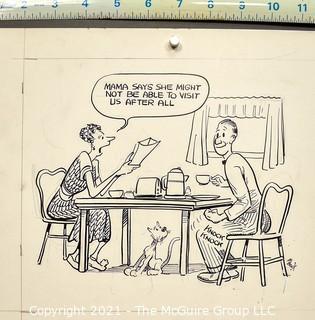 Vintage Al Banx Signed Cartoon Board.