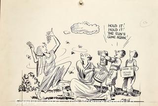 Vintage Al Banx Signed Cartoon Board.