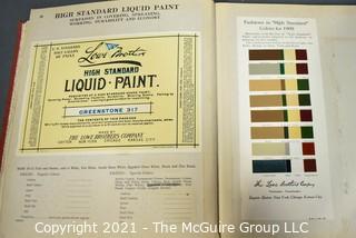 Vintage 1920's Lowe Brothers Paint & Varnish Counter Book Catalog with Paint Chips