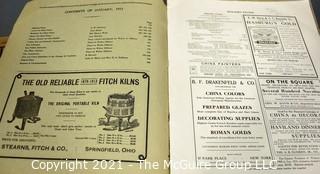 Two KERAMIC STUDIO Magazines for the Potter and Decorator and One The Craftsman Magazine, June 1910.  The Craftsman was a magazine founded by Gustav Stickley in 1901 which carried house designs that created the American Craftsman architectural style.