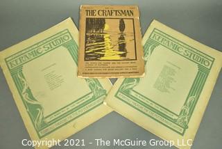 Two KERAMIC STUDIO Magazines for the Potter and Decorator and One The Craftsman Magazine, June 1910.  The Craftsman was a magazine founded by Gustav Stickley in 1901 which carried house designs that created the American Craftsman architectural style.