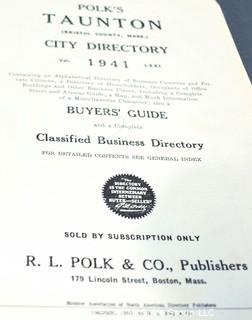 Books: "Double Crossing America by Motor" and " Polk's 1941 Classified Business Directory"